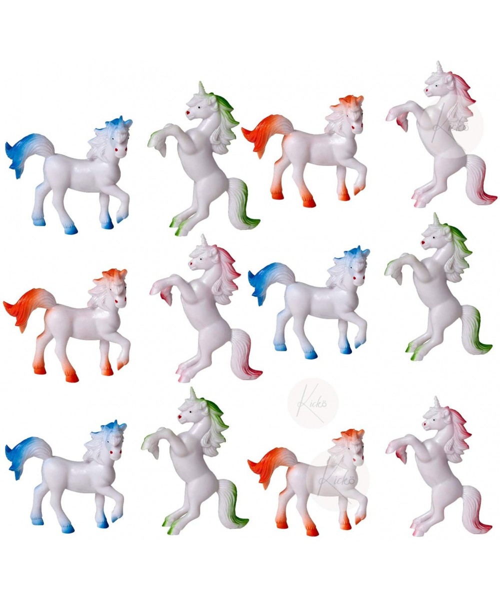 Mini Unicorns - 12 Pack - Assorted Color Vinyl Animal Figures - Ideal Party Favors- Stocking Stuffers- Cake Toppers- Home Dec...