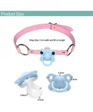 DDLG/ABDL Adult Baby Pacifier Gag With Choker Collar Pink - Black - CE18I3EU3QS $9.20 Adult Novelty