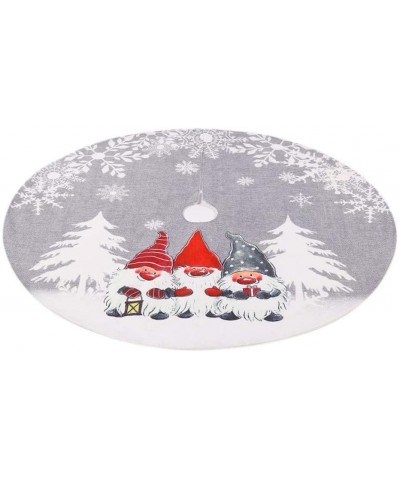 Cute Swedish Gnome Tomte Christmas Tree Skirt Round Carpet- Santa Claus Tree Mat Xmas Holiday Home Ornament- Red/Gray - Grey ...