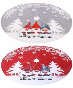 Cute Swedish Gnome Tomte Christmas Tree Skirt Round Carpet- Santa Claus Tree Mat Xmas Holiday Home Ornament- Red/Gray - Grey ...