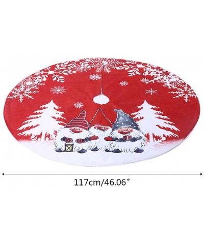 Cute Swedish Gnome Tomte Christmas Tree Skirt Round Carpet- Santa Claus Tree Mat Xmas Holiday Home Ornament- Red/Gray - Grey ...