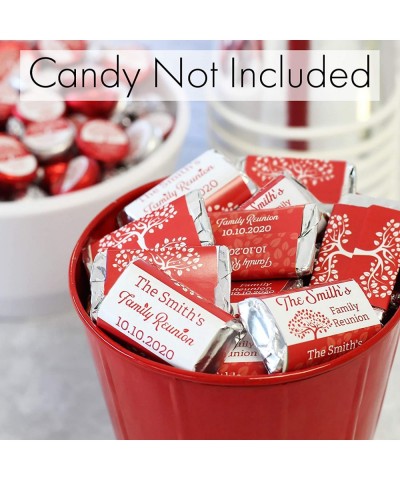 Personalized Family Reunion Mini Candy Bar Labels - 45 Stickers (Red) - Red - C619D79QM3X $12.22 Favors