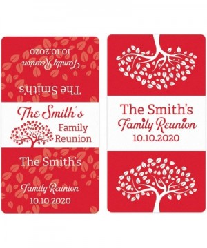 Personalized Family Reunion Mini Candy Bar Labels - 45 Stickers (Red) - Red - C619D79QM3X $12.22 Favors