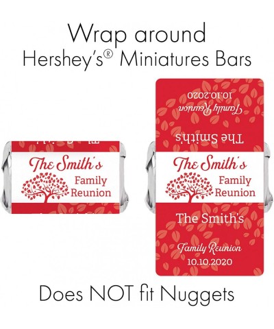 Personalized Family Reunion Mini Candy Bar Labels - 45 Stickers (Red) - Red - C619D79QM3X $12.22 Favors