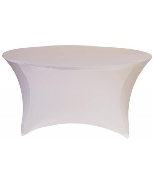 Stretch Spandex 5 ft Round Table Cover White- Stretch Tablecloth - White - CA11PNDSZRV $17.88 Tablecovers