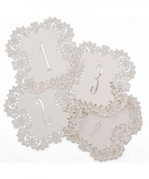 White Shimmer Laser Cut Table Number Cards- Numbers 1 to 10 - Shimmer - CN11QL6F0V3 $17.50 Place Cards & Place Card Holders