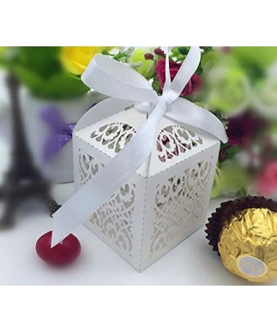 New 50PCS New lace flower Laser Cut Candy Gift Boxes With Ribbon Wedding Party Favor Creative Favor Bags - CD127APCLV9 $13.77...