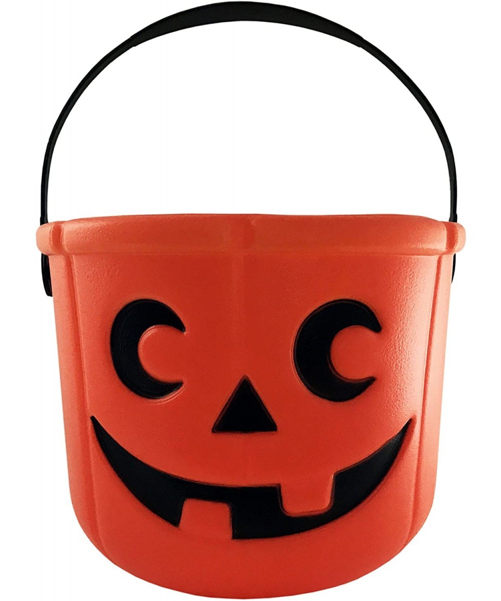 Halloween Pumpkin Candy Bucket - Trick or Treat Plastic Basket for Kids - Great Party Decor Favors - Orange - Measures 5.5 in...