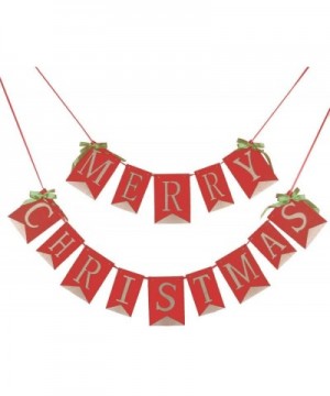 Merry Christmas Burlap Banners-Christmas Banner-Christmas Party Burlap Garland Holiday Bunting Indoor Outdoor Sign Decoration...