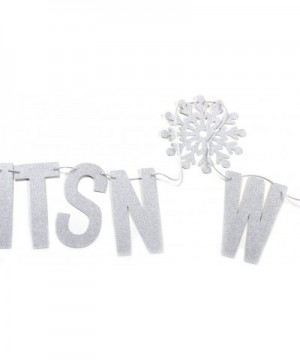 Silver Glitter Let It Snow Garland Winter Banner with Snowflakes Holiday Wall Decoration Christmas Frozen Party Supplies SUNB...