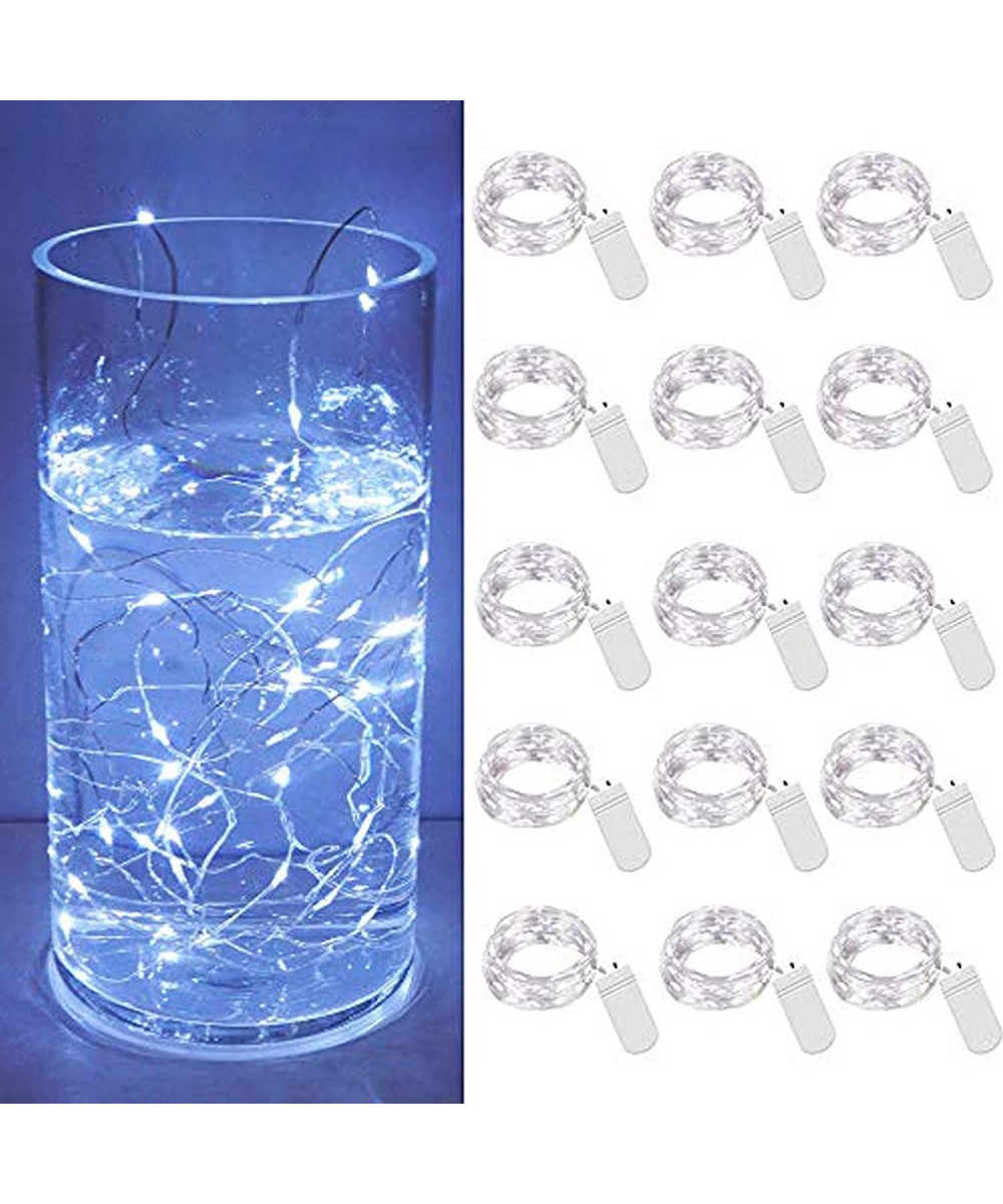 Micro Starry String Lights- 15 Pack 30 LED Battery Operated String Lights(Included)- Waterproof Fairy Wire Lights for Mason J...
