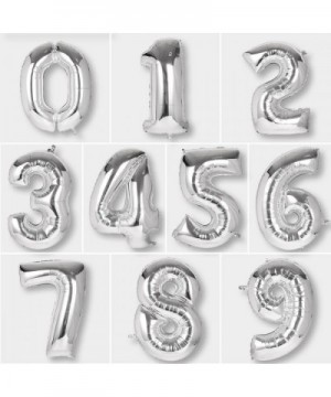 40 Inch Jumbo Silver Number 1 Balloon Giant Prom Balloons Helium Foil Mylar Huge Number Balloons 0 to 9 for Birthday Party De...