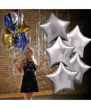 20 Pcs 18 Inch Silver Star Balloons- Aluminum Foil Balloon Mylar Balloon Helium Metallic Balloons for Gender Reveal- Birthday...