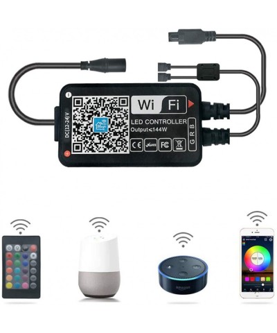 WiFi Wireless Smart LED Controller with 24 Keys Remote for RGB LED Strip Lights- Compatible with Alexa Google Home IFTTT- Sup...
