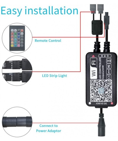 WiFi Wireless Smart LED Controller with 24 Keys Remote for RGB LED Strip Lights- Compatible with Alexa Google Home IFTTT- Sup...