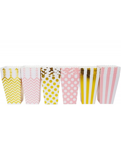 Mini Popcorn & Candy Favor Boxes for Birthday- Bridal and Baby Shower- All Parties & Events in Polka Dot- Chevron- and Stripe...