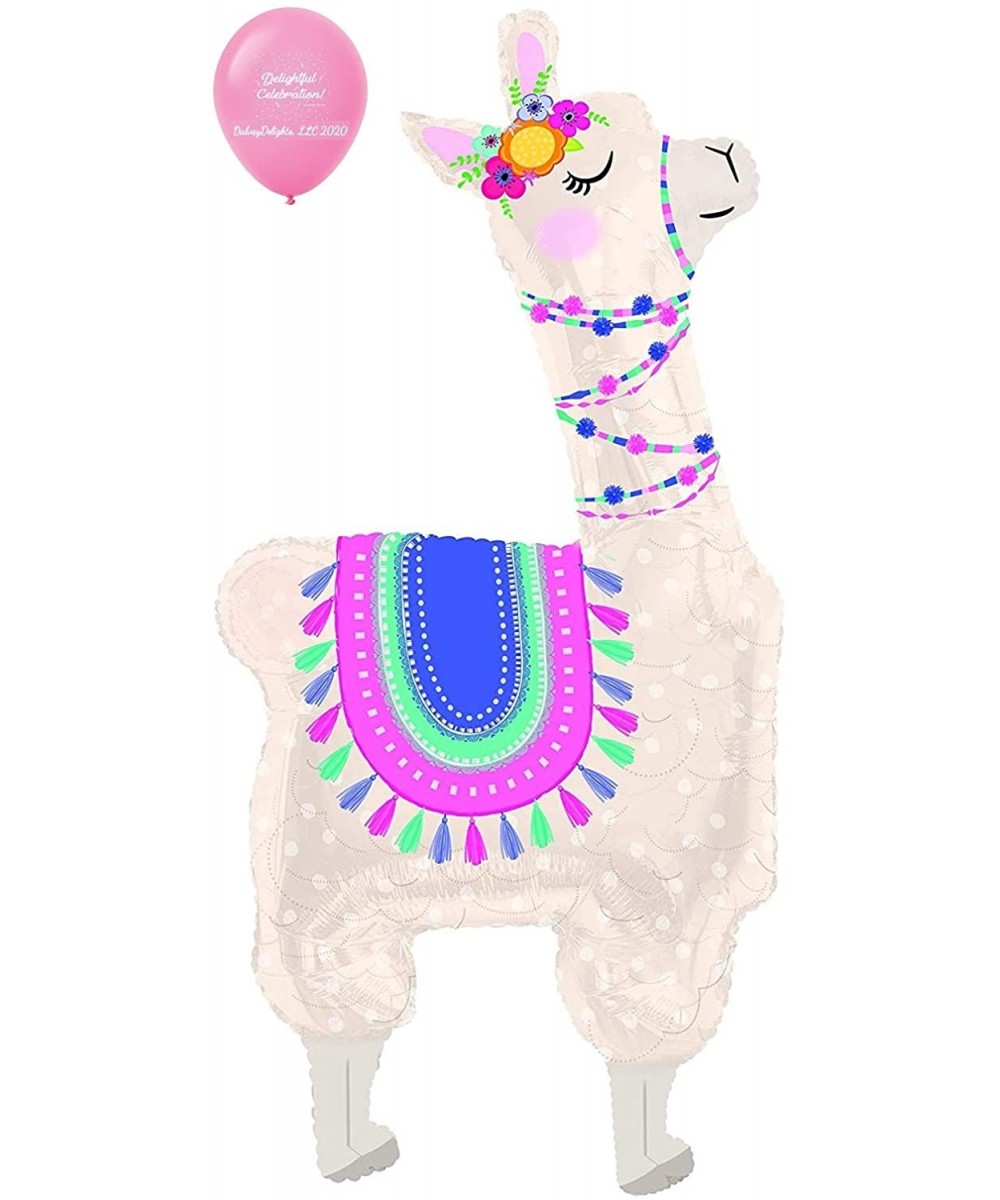 Llama Alpaca Pink Selfie Birthday Party Hello Baby Shower Welcome 47" Foil Mylar Balloon - C718LWA9KLD $6.88 Balloons
