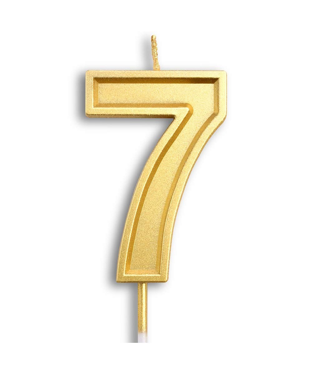 2.75" Big Gold Birthday Candle Numbers 7 Cake Candle Topper for Kid's/Adult's Birthday Party - Gold Number 7 - CR18SYKYTNU $6...