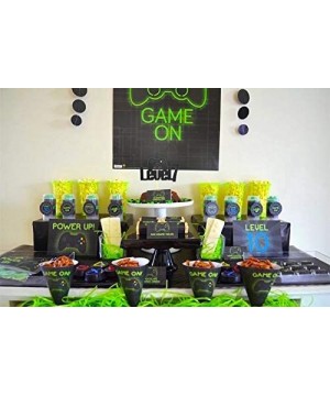 Video Game Level Up 7th Birthday Cake Topper- Glittery Happy 7th Birthday Video Gaming Cake Toppers for 7 Year Old Boy and Ki...