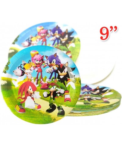 Sonic Party 62 pcs- 20 Plates + 20 Napkins + 2 Tablecloth + 20 cups- Birthday Party Supplies - CH19DM4AIQM $14.41 Party Packs