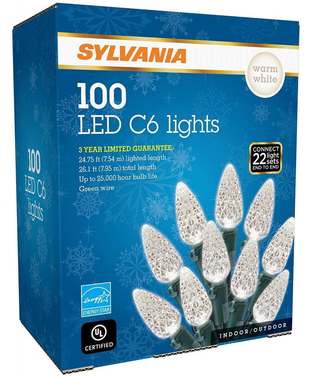 LED C6 Christmas Lights- Warm White - CV18U43DC9U $8.29 Indoor String Lights