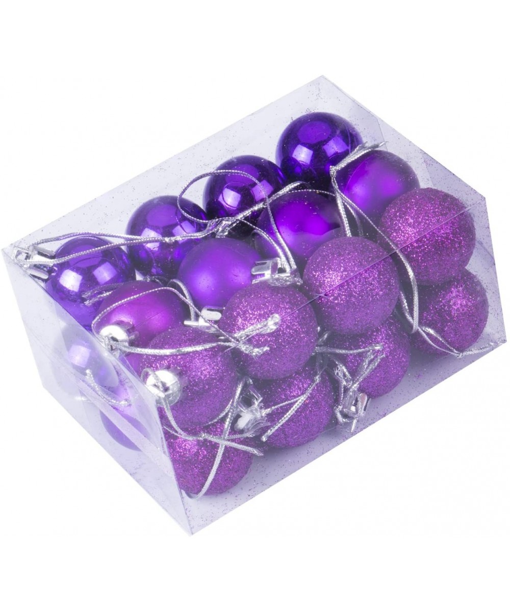 24Pcs Christmas Tree Decoration Ball Pendants Holiday Party Christmas Tree Ornaments (Purple) - Purple - CN12LKEP9Q1 $7.61 Or...