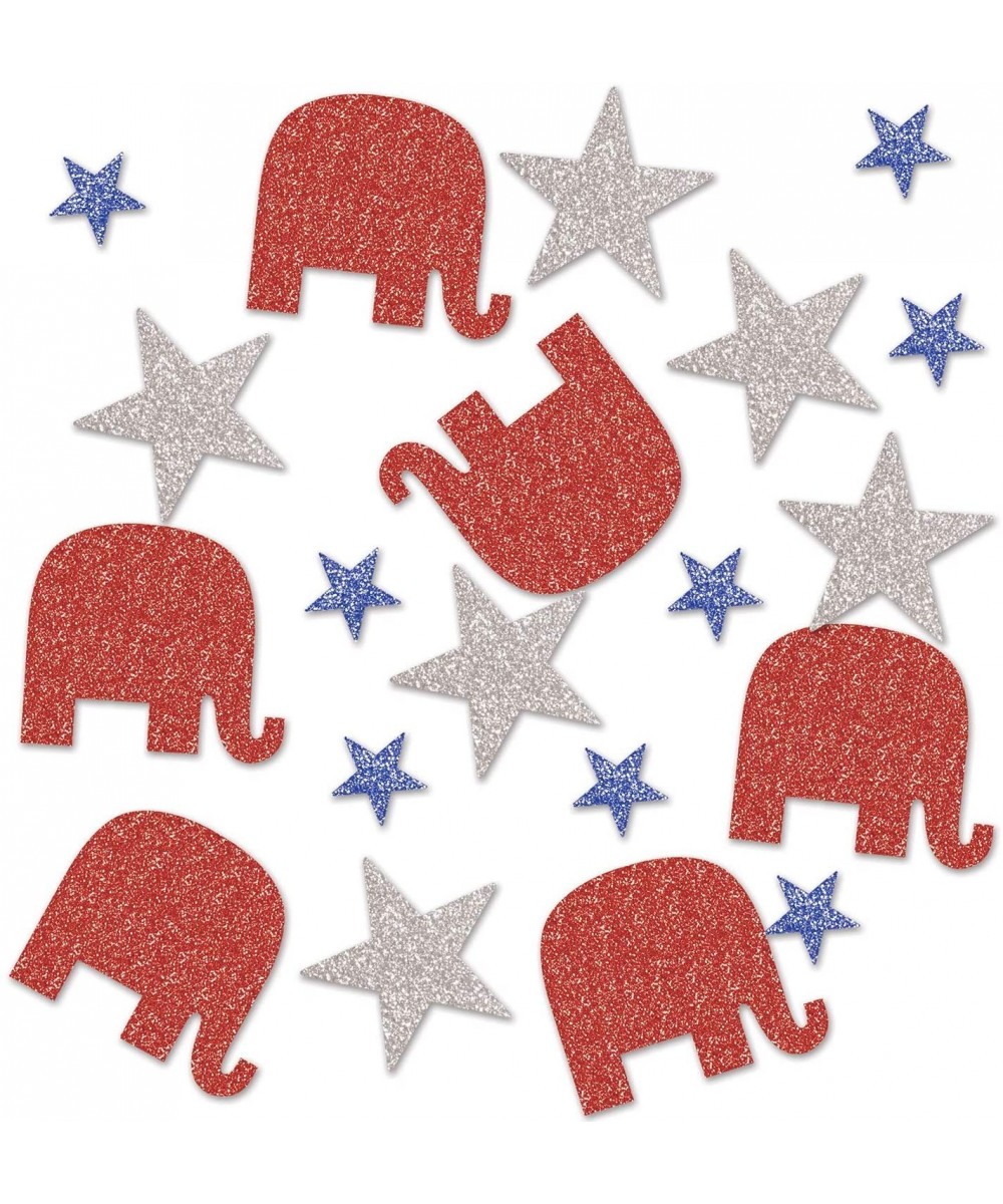 (2 PK) Republican Deluxe Sparkle Confetti red- silver- blue (Theme Patriotic) (½ Oz/Pkg) - CD1953ZG27L $8.46 Party Favors