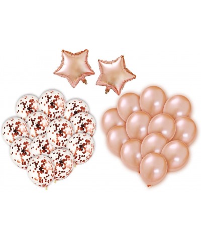 Rose Gold Birthday Party Supplies Decorations Pink Gold Party Supplies shiny rose gold plates and napkins cups straws balloon...