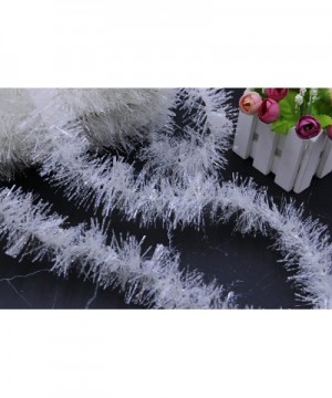 15 Yards (45 Feet) Commercial Length Thick Foil Tinsel Christmas Garland Classic Christmas Decorations- White - White - CG192...