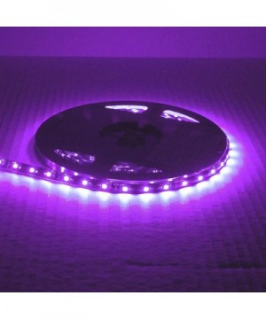 5M 16.4ft Purple Flexible LED Strip High Power Bright 300 SMD 5050 with Double Side Tape- IP65 Waterproof- Cuttable- Black PC...