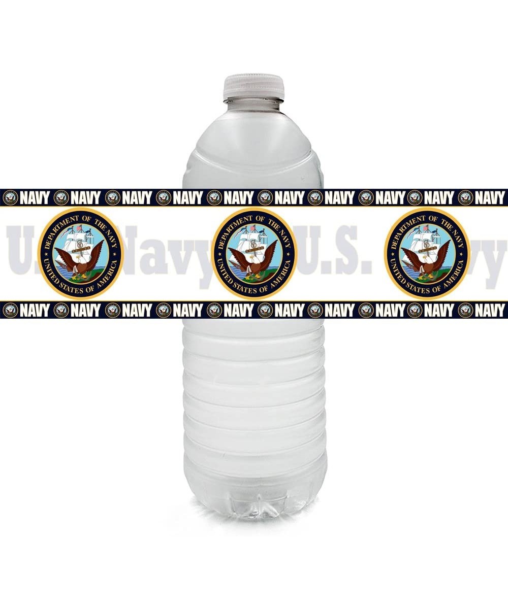 US Navy Water Bottle Label (24CT) - C218DXGXZ9E $14.18 Tableware