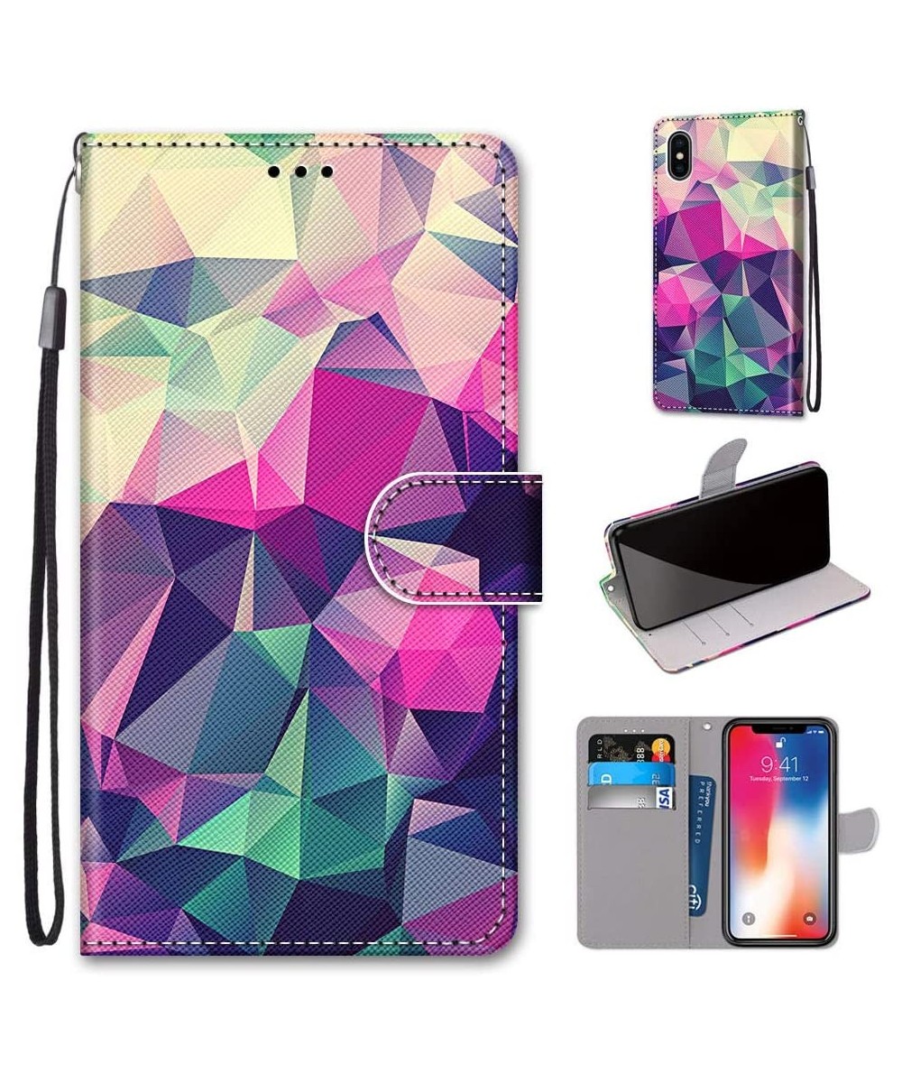 Full Body Case for iPhone XS Max-Colorful Pattern Design PU Leather Flip Wallet Case Cover with Magnetic Closure Stand Card S...