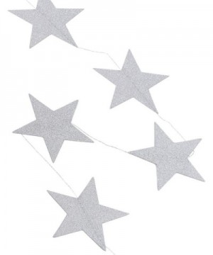 2PCS Silver Double Side Glitter Paper Star Garland Christmas Galaxy Banner Christmas Garland - 4 inch in Diameter-13 Feet Lon...