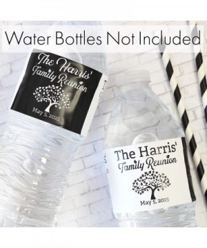 Personalized Family Reunion Water Bottle Labels - 12 Stickers (Black and White) - Black and White - CX19DG3KA0G $6.84 Favors