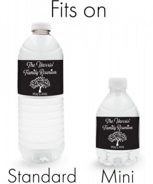 Personalized Family Reunion Water Bottle Labels - 12 Stickers (Black and White) - Black and White - CX19DG3KA0G $6.84 Favors