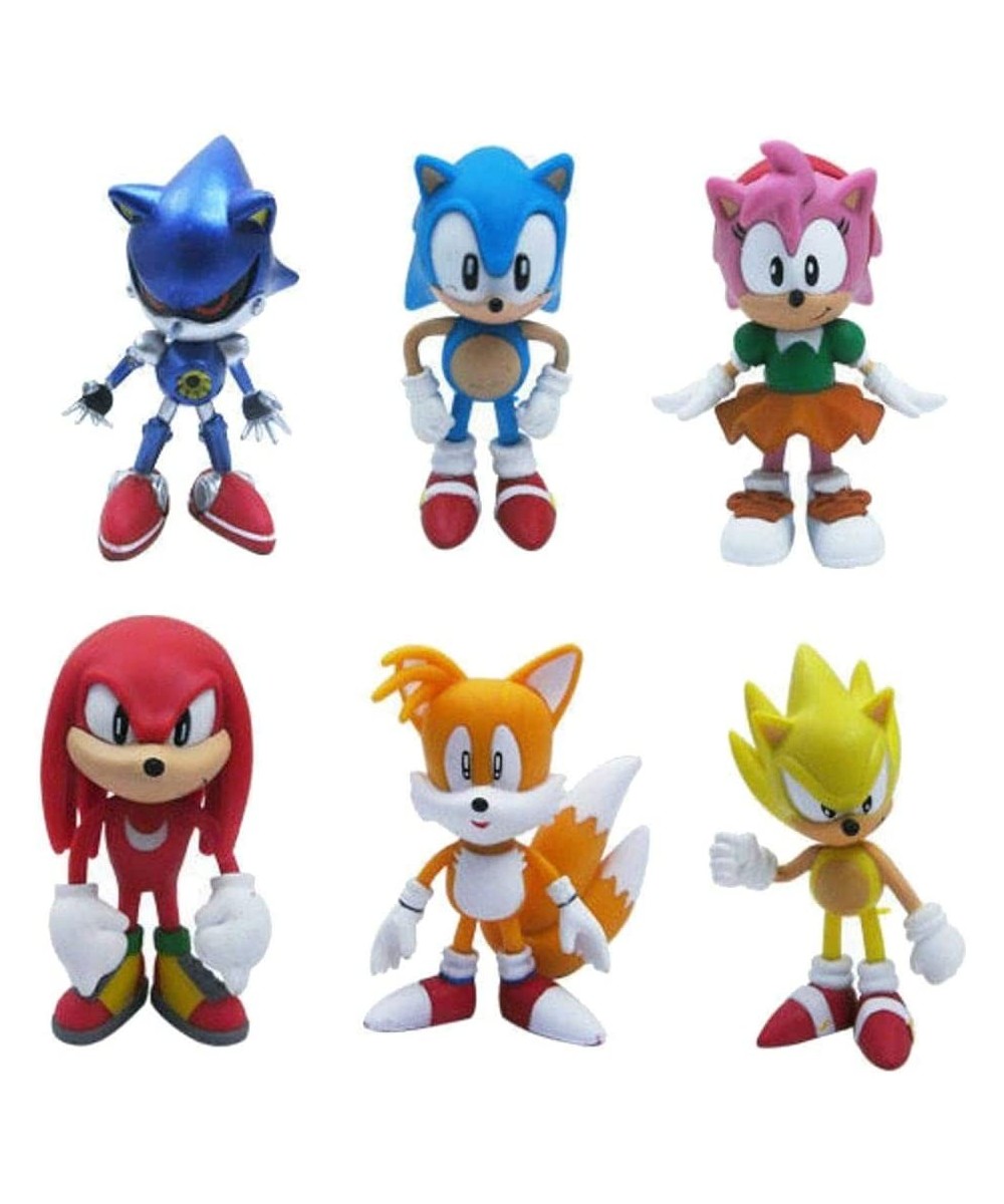 Set of 6pcs Sonic The Hedgehog Action Figures-Sonic Cake Toppers-Sonic Figurines Collection Play set- Children Mini Toys Cupc...