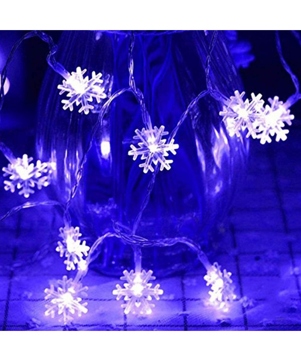 16ft / 40LED Christmas Snowflake String Light Fairy Lights for Party- Wedding- Interior- Garden- Festival Decoration (Blue) -...