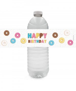 Donut Birthday Water Bottle Labels - 24 Stickers - C4195ZXEOA3 $8.06 Favors