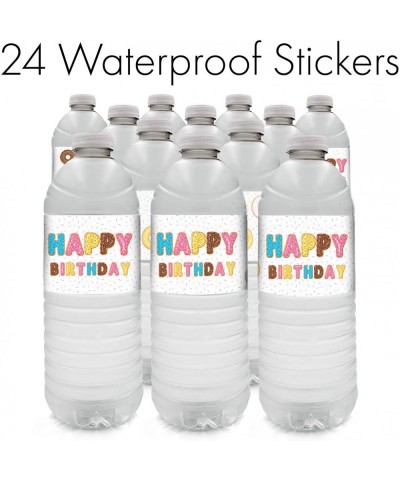 Donut Birthday Water Bottle Labels - 24 Stickers - C4195ZXEOA3 $8.06 Favors