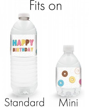 Donut Birthday Water Bottle Labels - 24 Stickers - C4195ZXEOA3 $8.06 Favors