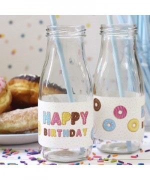 Donut Birthday Water Bottle Labels - 24 Stickers - C4195ZXEOA3 $8.06 Favors