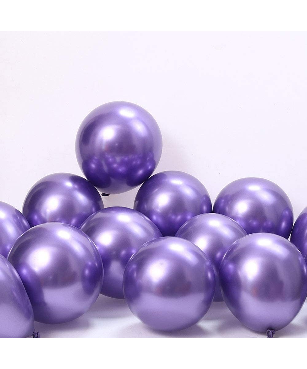 5 Inch Purple Small Latex Mini Party Metal Chrome Balloons-Pack of 100 - 5-metal Purple - CL19E9LOOMK $12.52 Balloons