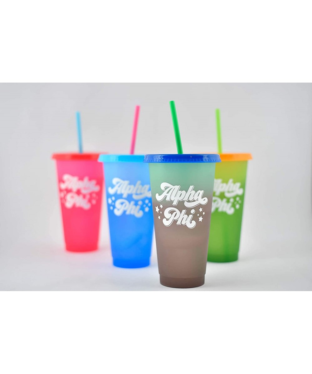 Alpha Phi - Color Changing Cups - Retro Style (24 Ounce- 4 per pack) - CC19EHTRSZ6 $23.87 Tableware