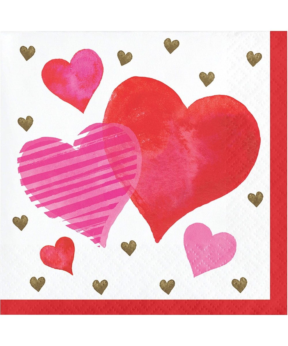 Valentine's Day Hearts Beverage Napkins- 5"- Multi-color - CS193MK65YC $5.88 Tableware