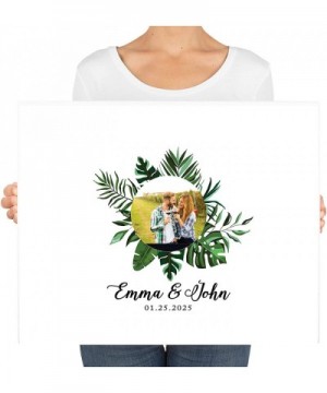 Custom Large Wedding Canvas Guestbook Alternative- 16 x 20 Inches- Exotic Tropical Leaf Palms Photo- Horizontal- Personalized...