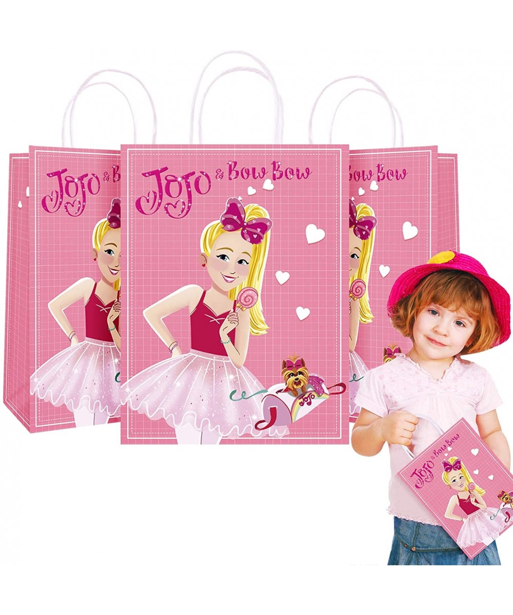JOJO Siwa Party Gift Bags Party Supplies Decorations - Cute JoJo and Bow Bow Kraft Paper Bag with Handle - Birthday Party Fav...