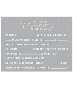 Pink Blush and Gray Pop Fizz Clink Wedding Collection- Wedding Reception Fill in The Blanks Game Cards- 20-Pack - Cards Recep...
