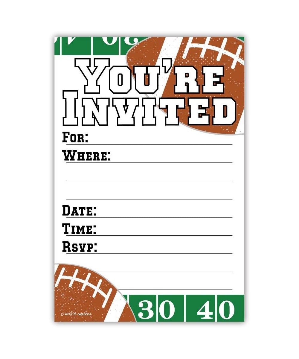 Football Party Invitations (20 Count) With Envelopes - CC18039AD4R $9.73 Invitations