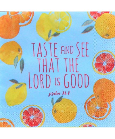 Paper Cocktail Scripture Napkins - Summer Citrus Watercolor The Lord is Good Religious Bible Verse Napkins - 20 Count Package...