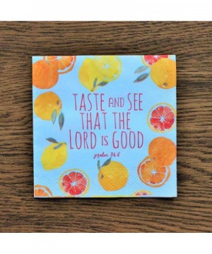 Paper Cocktail Scripture Napkins - Summer Citrus Watercolor The Lord is Good Religious Bible Verse Napkins - 20 Count Package...